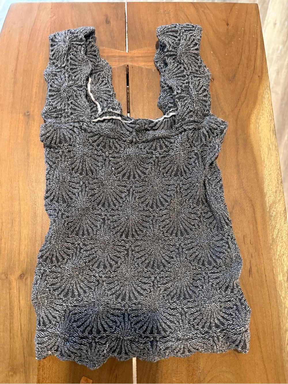 Free People Gray Crochet Tank Top